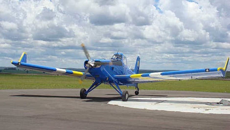 Aeronave em operação com foco em produtividade no campo